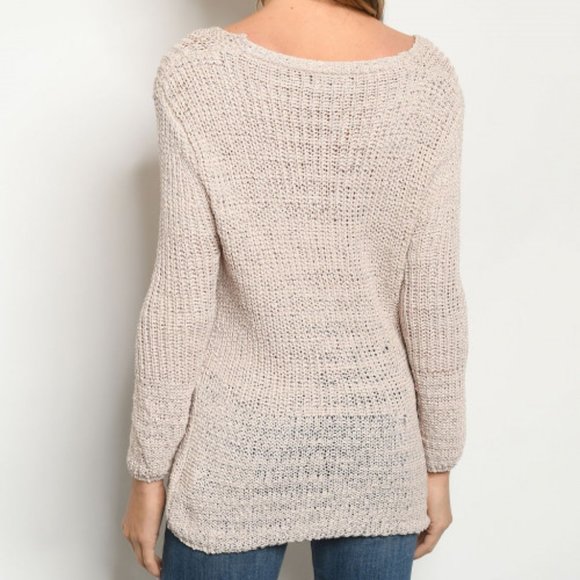 SAND KNIT SWEATER TOP - Picture 2 of 6